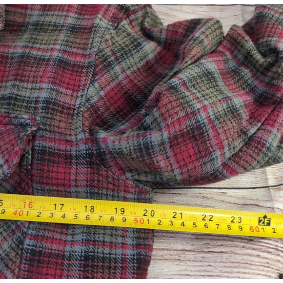 Cherokee Shirt Jacket Men's MEDIUM Quilted Lined Plaid Flannel Shacket w/Pockets - Picture 6 of 16
